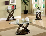 Atwood Dark Walnut Oval Sofa Table from Furniture of America - Luna Furniture