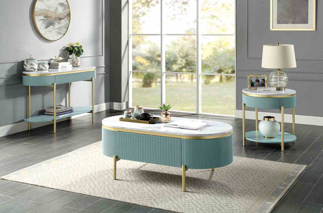 Koblenz Light Teal End Table from Furniture of America - Luna Furniture