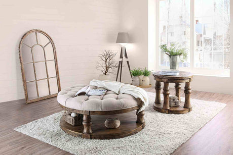 Mika Antique Oak Coffee Table from Furniture of America - Luna Furniture