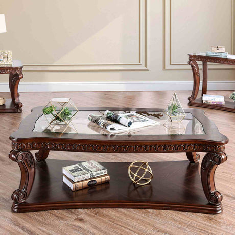 Walworth Dark Oak Coffee Table from Furniture of America - Luna Furniture