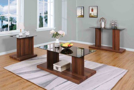 Mannedorf Black/Dark Walnut Sofa Table from Furniture of America - Luna Furniture