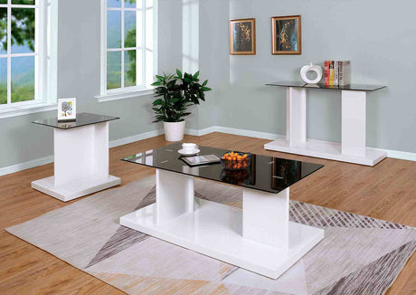 Mannedorf Black/White Sofa Table from Furniture of America - Luna Furniture