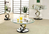Nova Satin Plated/Black Sofa Table from Furniture of America - Luna Furniture