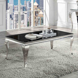 Wetzikon Black/Silver Coffee Table from Furniture of America - Luna Furniture