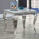 Wetzikon White/Silver End Table from Furniture of America - Luna Furniture