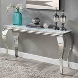 Wetzikon White/Silver Sofa Table from Furniture of America - Luna Furniture