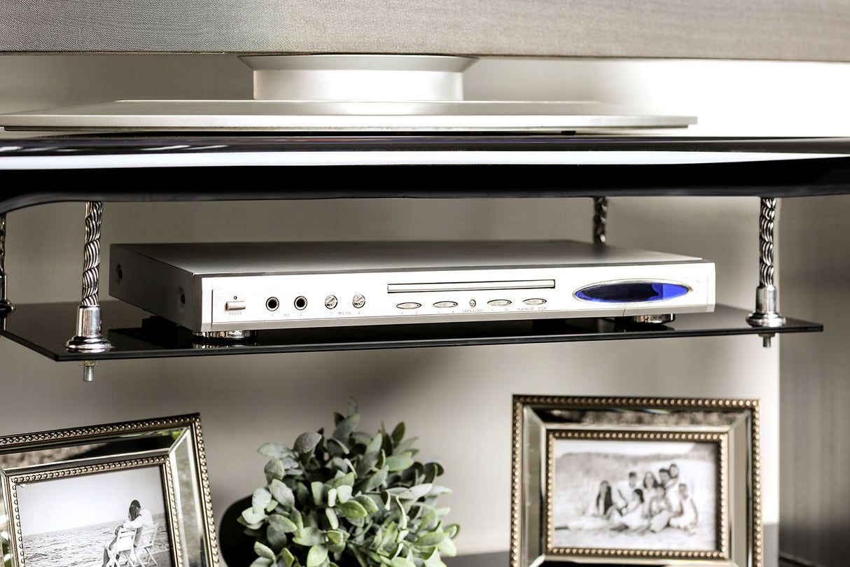 Dietrich Black 60" TV Console from Furniture of America - Luna Furniture