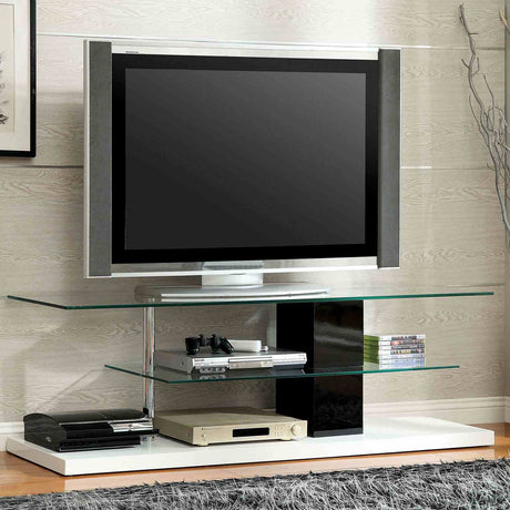 Neapoli Black/White TV Console from Furniture of America - Luna Furniture