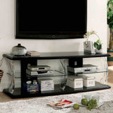 Ernst Black/Clear 60" TV Stand from Furniture of America - Luna Furniture