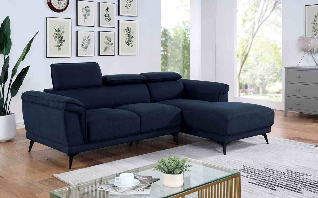 Napanee Navy Sectional from Furniture of America - Luna Furniture