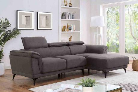 Napanee Dark Gray Sectional from Furniture of America - Luna Furniture