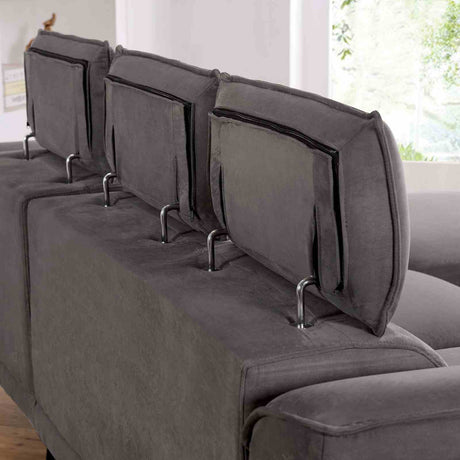 Napanee Dark Gray Sectional from Furniture of America - Luna Furniture