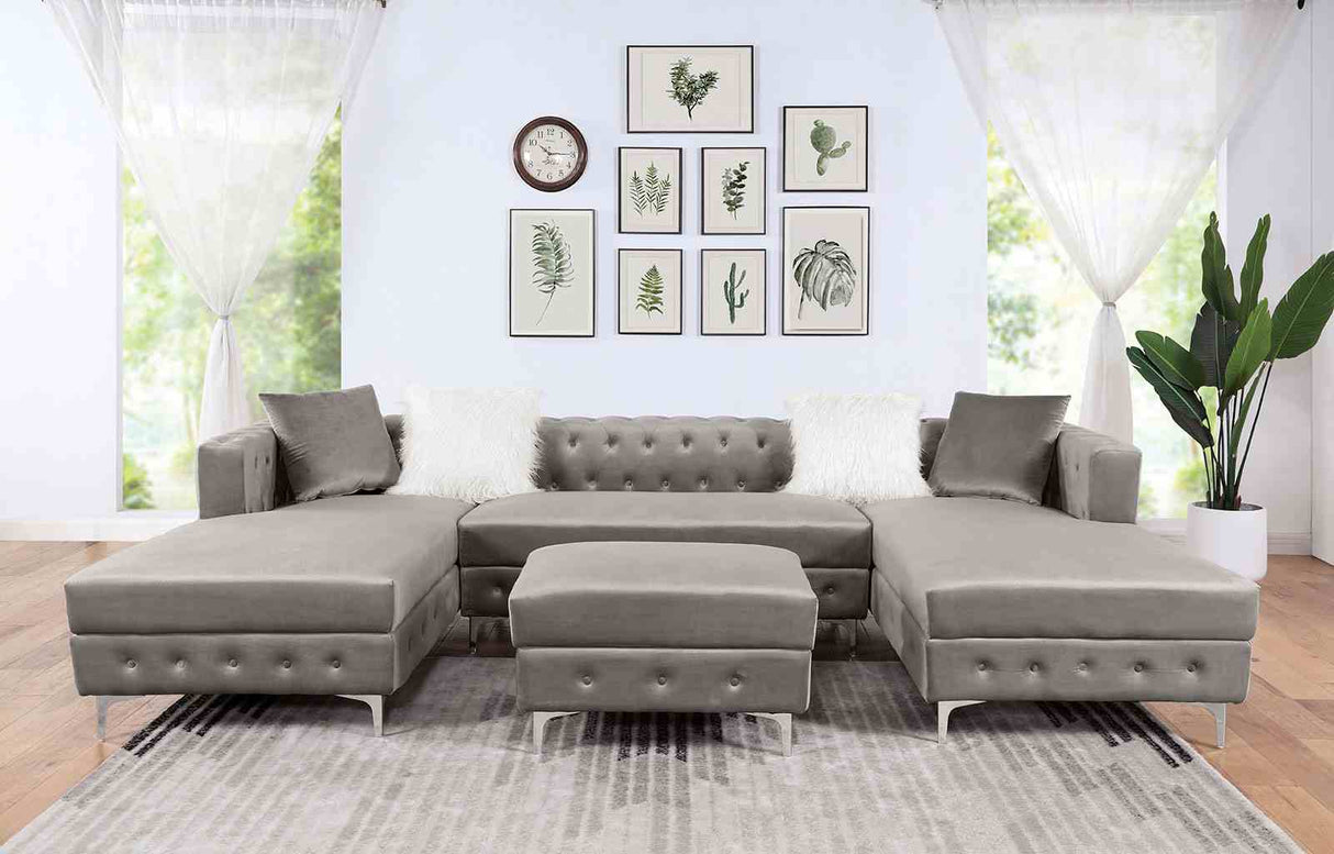 Ciabattoni Gray Sectional from Furniture of America - Luna Furniture