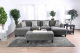 Lowry Gray Sectional with Ottoman from Furniture of America - Luna Furniture