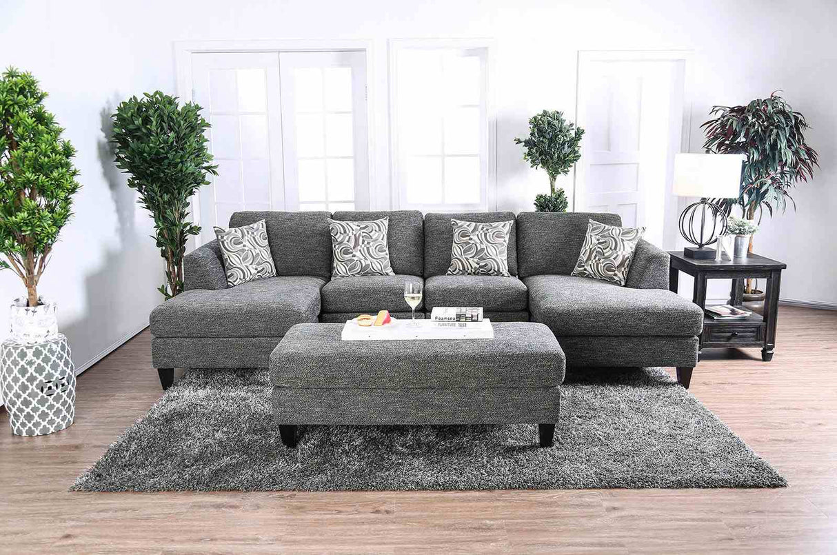 Lowry Gray Ottoman ***DISABLED 5/19 from Furniture of America - Luna Furniture
