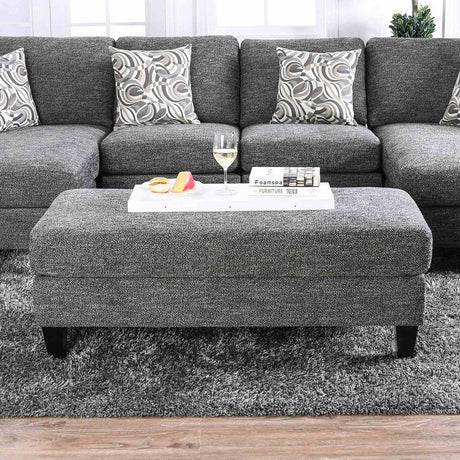 Lowry Gray Ottoman ***DISABLED 5/19 from Furniture of America - Luna Furniture