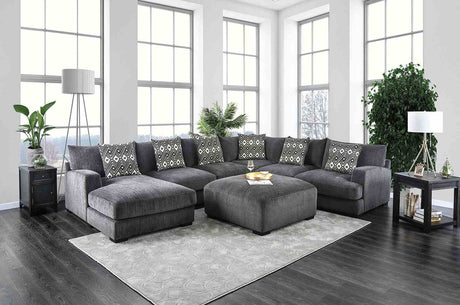Kaylee Gray U-Sectional with Left Chaise from Furniture of America - Luna Furniture