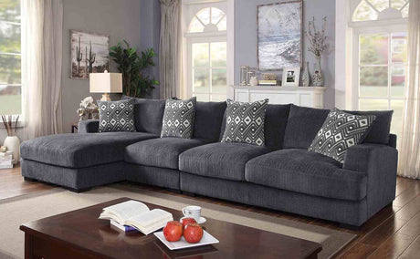 Kaylee Gray Large L-Sectional w/ Left Chaise from Furniture of America - Luna Furniture