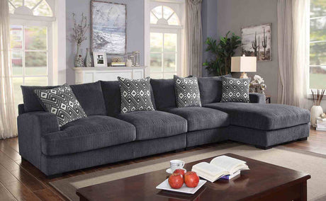 Kaylee Gray Large L-Sectional w/ Right Chaise from Furniture of America - Luna Furniture