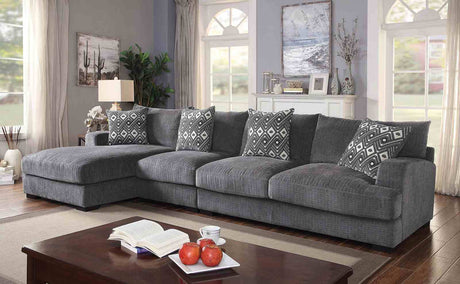 Kaylee Gray Large L-Sectional w/ Right Chaise from Furniture of America - Luna Furniture