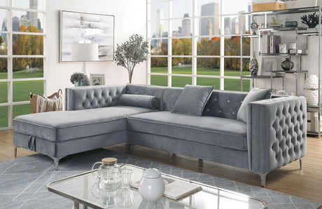 Amie Gray Sectional from Furniture of America - Luna Furniture