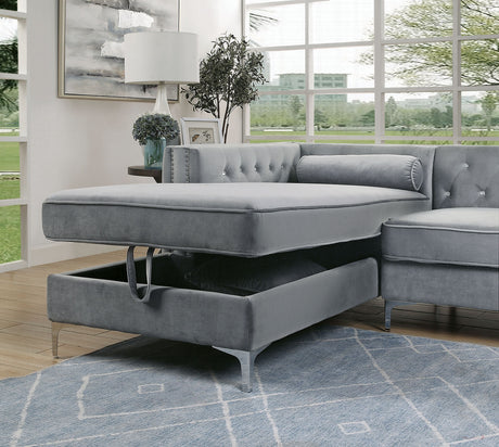 Amie Gray Sectional from Furniture of America - Luna Furniture