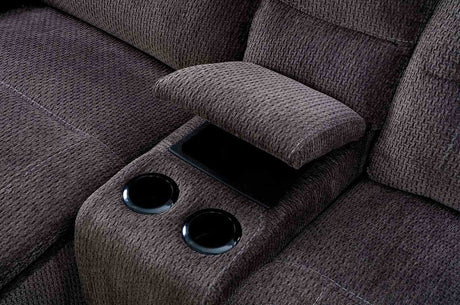 Zuben Dark Gray Sectional from Furniture of America - Luna Furniture