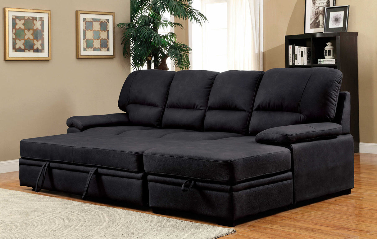 Alcester Graphite Sectional from Furniture of America - Luna Furniture