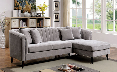 Goodwick Light Gray Sectional from Furniture of America - Luna Furniture