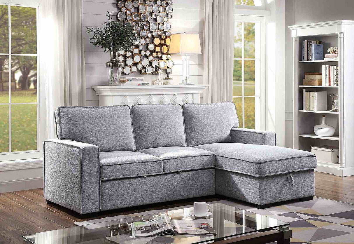 Ines Gray Sectional from Furniture of America - Luna Furniture
