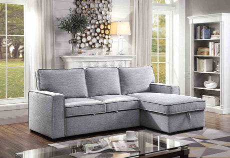 Ines Gray Sectional from Furniture of America - Luna Furniture