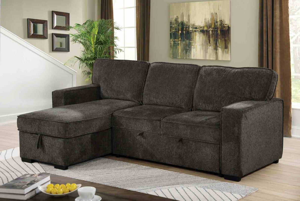 Ines Dark Gray Sectional from Furniture of America - Luna Furniture
