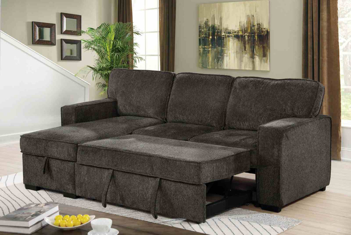 Ines Dark Gray Sectional from Furniture of America - Luna Furniture