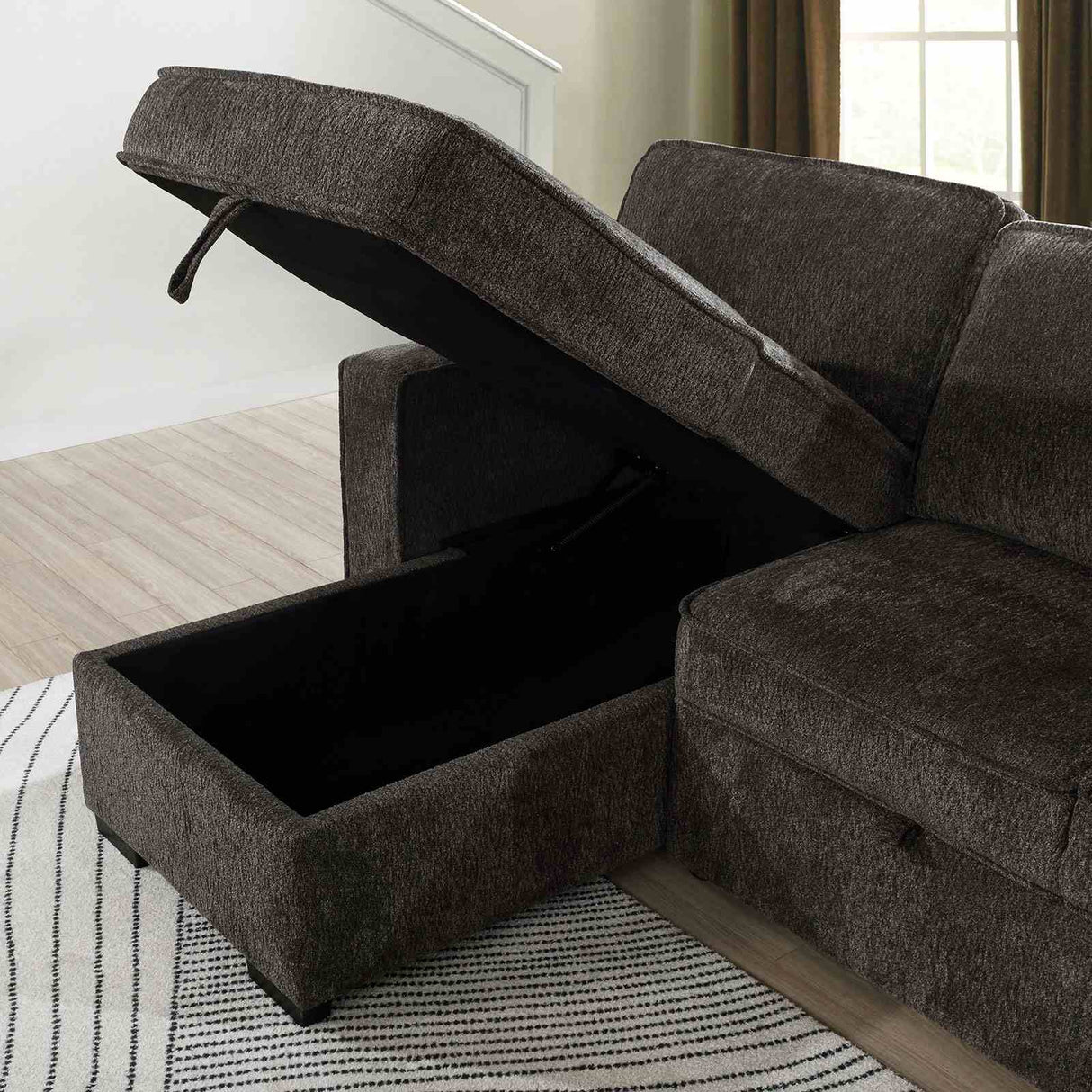 Ines Dark Gray Sectional from Furniture of America - Luna Furniture