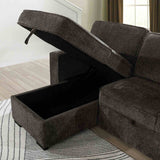 Ines Dark Gray Sectional from Furniture of America - Luna Furniture