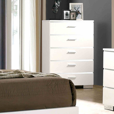 Carlie White 5-Piece Queen Bedroom Set from Furniture of America - Luna Furniture