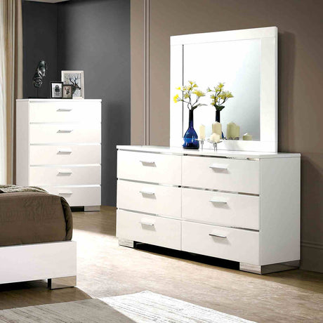 Carlie White 5-Piece Queen Bedroom Set from Furniture of America - Luna Furniture