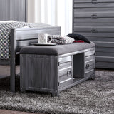 Mccredmond Hand-Brushed Silver Bench from Furniture of America - Luna Furniture