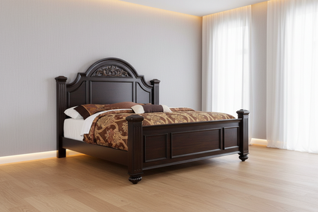Syracuse Dark Walnut Queen Bed from Furniture of America - Luna Furniture