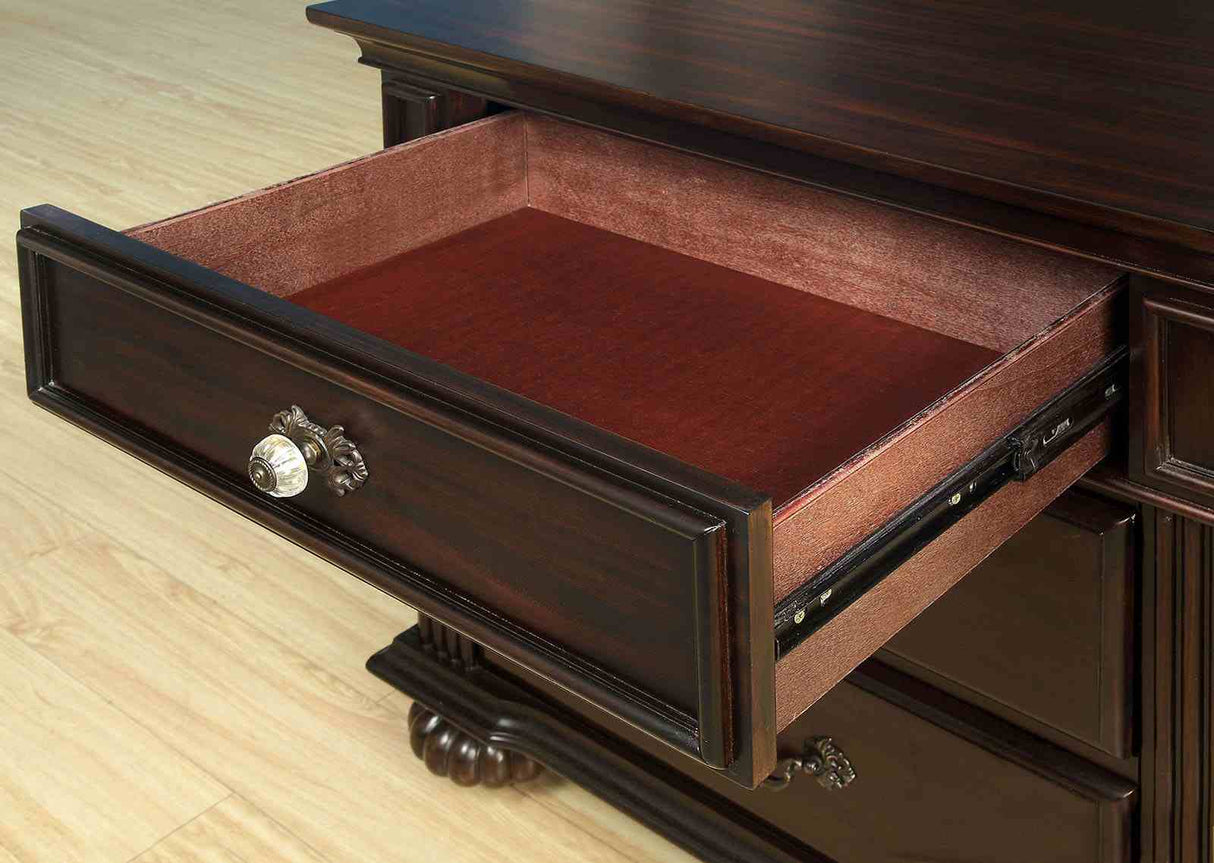 Syracuse Dark Walnut 5 Pc Queen Bedroom Set from Furniture of America - Luna Furniture