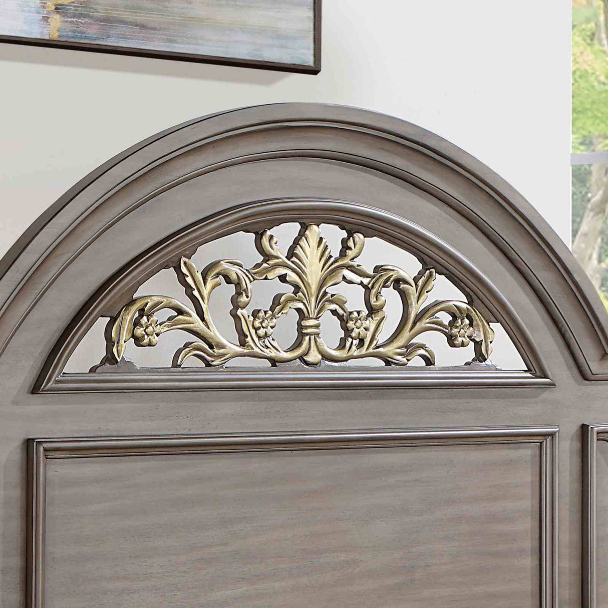 Syracuse Gray 4 Pc Queen Bedroom Set from Furniture of America - Luna Furniture