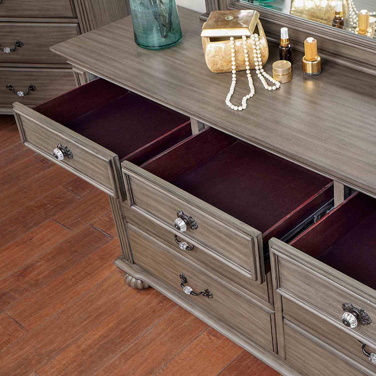Syracuse Gray 5 Pc Queen Bedroom Set from Furniture of America - Luna Furniture