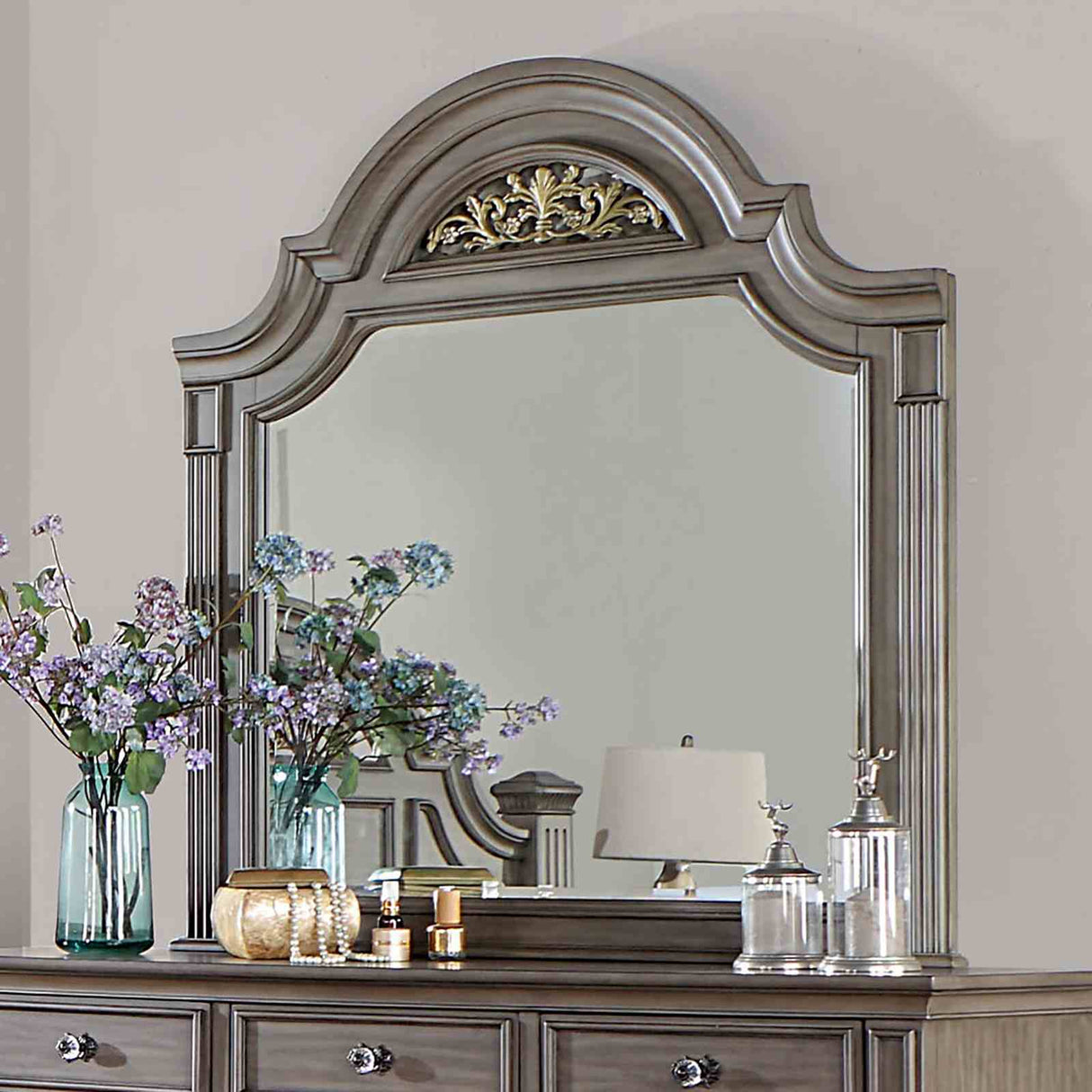 Syracuse Gray 4 Pc Queen Bedroom Set from Furniture of America - Luna Furniture