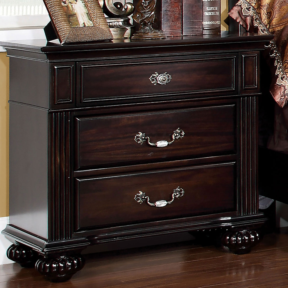 Syracuse Dark Walnut Night Stand from Furniture of America - Luna Furniture