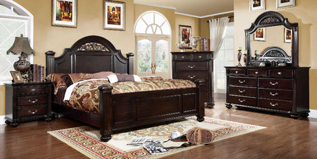 Syracuse Dark Walnut King Bed from Furniture of America - Luna Furniture