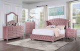 Zohar Pink 4 Pc Full Bedroom Set from Furniture of America - Luna Furniture