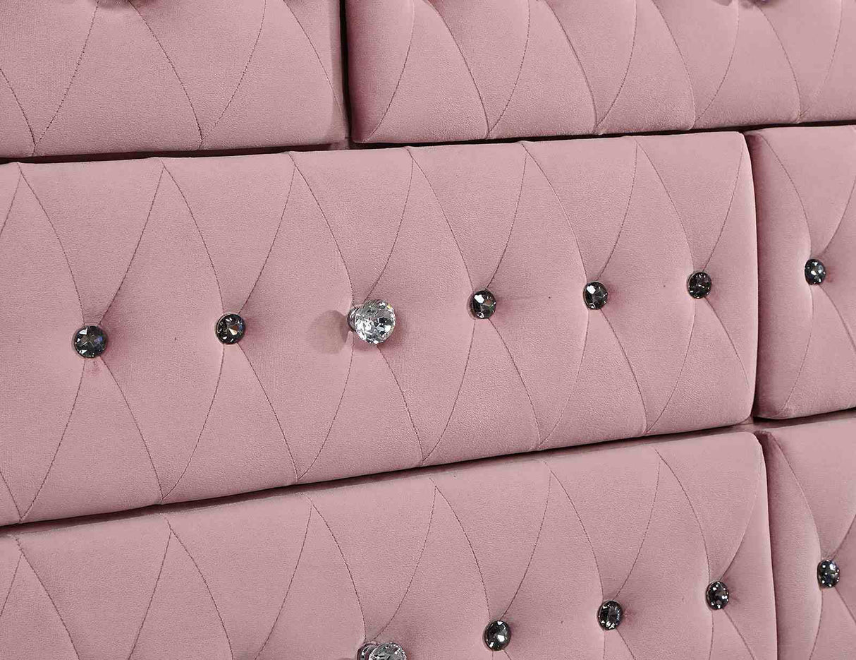 Zohar Pink 4 Pc Full Bedroom Set from Furniture of America - Luna Furniture