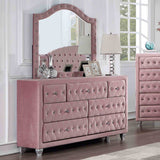Zohar Pink 4 Pc Full Bedroom Set from Furniture of America - Luna Furniture