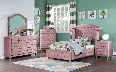 Zohar Pink 4 Pc Twin Bedroom Set from Furniture of America - Luna Furniture