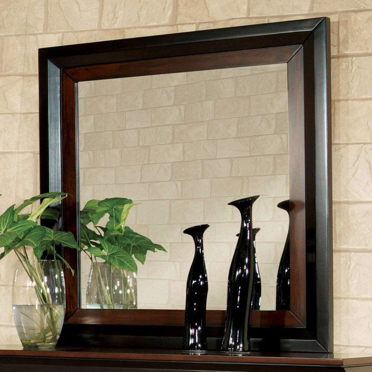 Patra Acacia/Walnut Mirror (Mirror Only) from Furniture of America - Luna Furniture